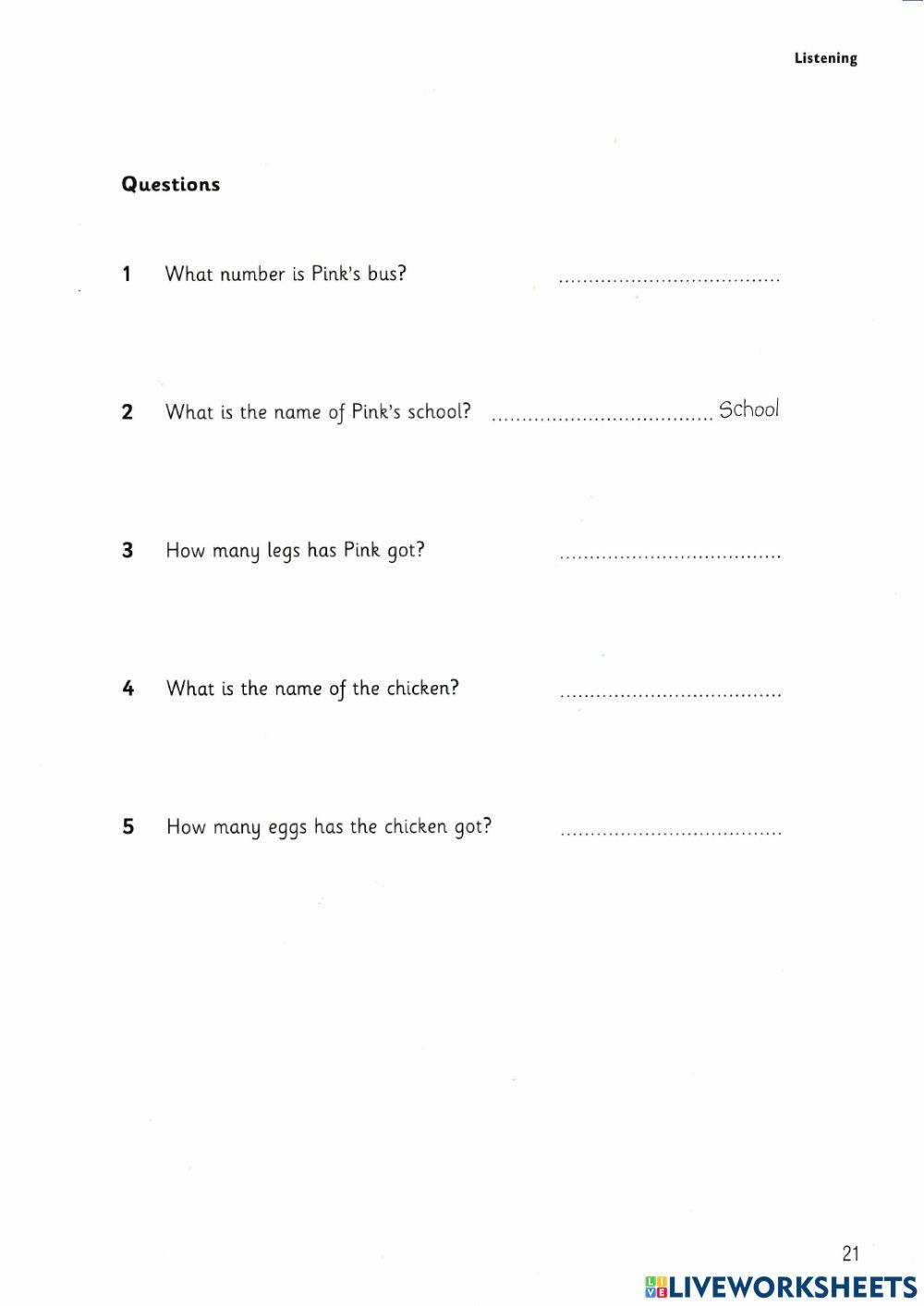 Starters 1 - Test 2 Listening