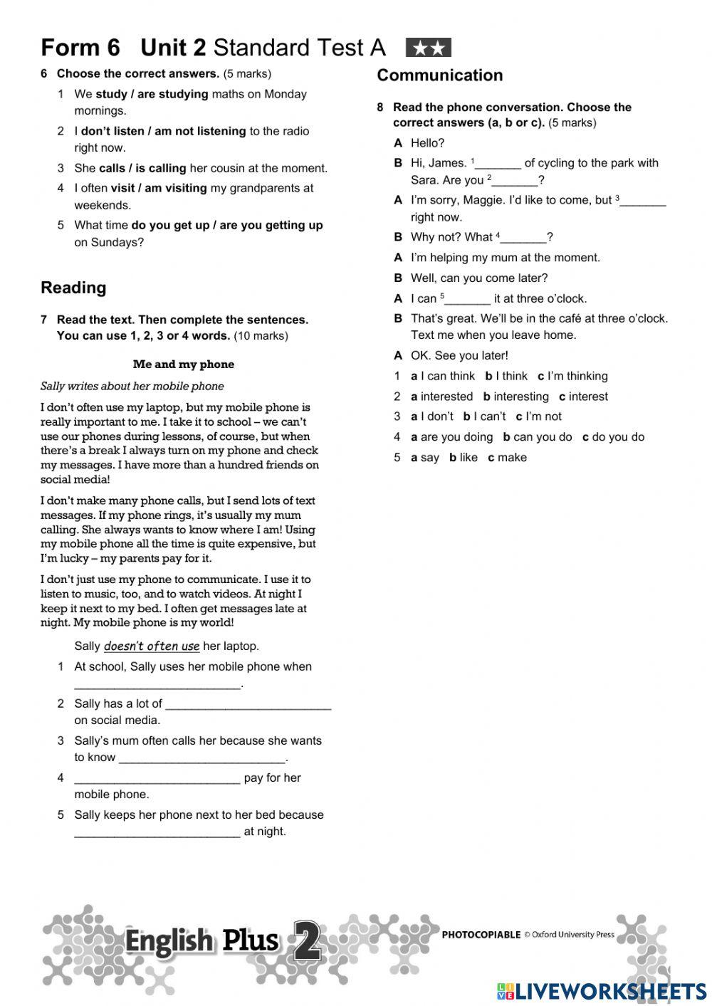 6911491 | Grade 6 Unit 2 test | Rasa Kastėnienė