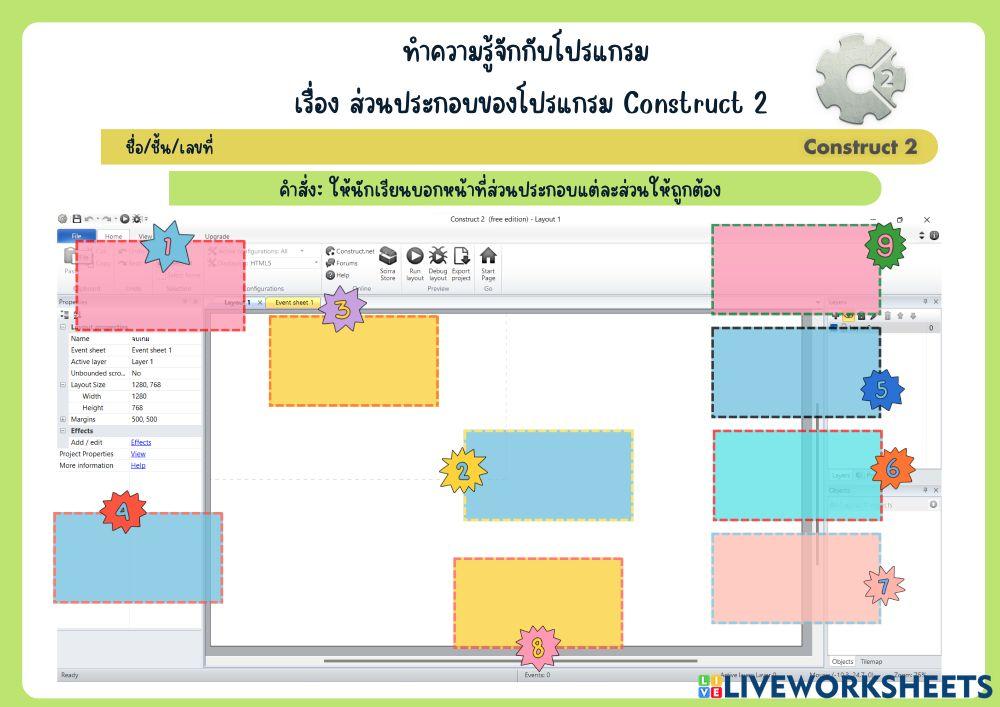 องค์ประกอบของ Construct2