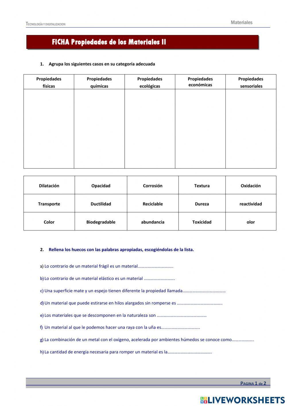 Propiedades de los materiales II
