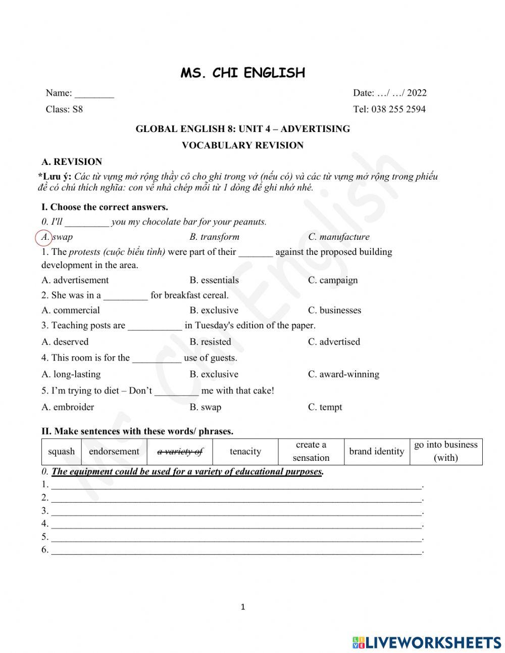 Foreign teacher-S8-Week 13-U4-Vocab Revision (1)