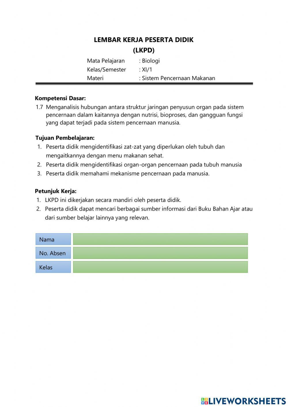 Sistem Pencernaan Makanan