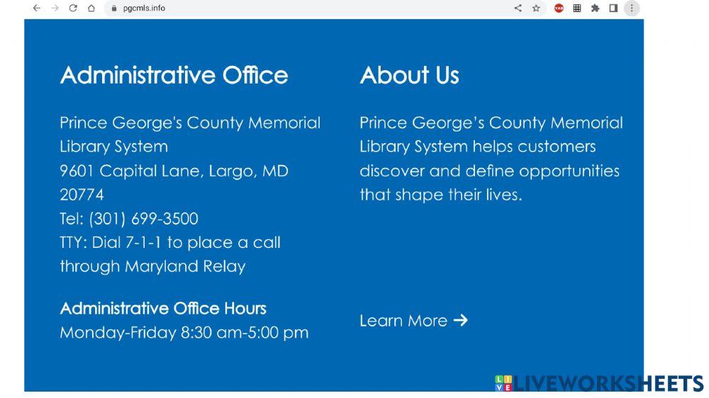 The Library - Prince Georges County, MD
