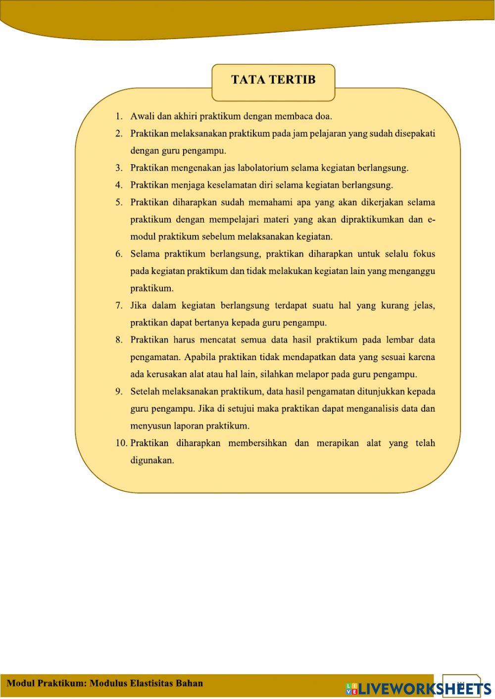 E-Modul Praktikum Modulus Elastisitas Bahan