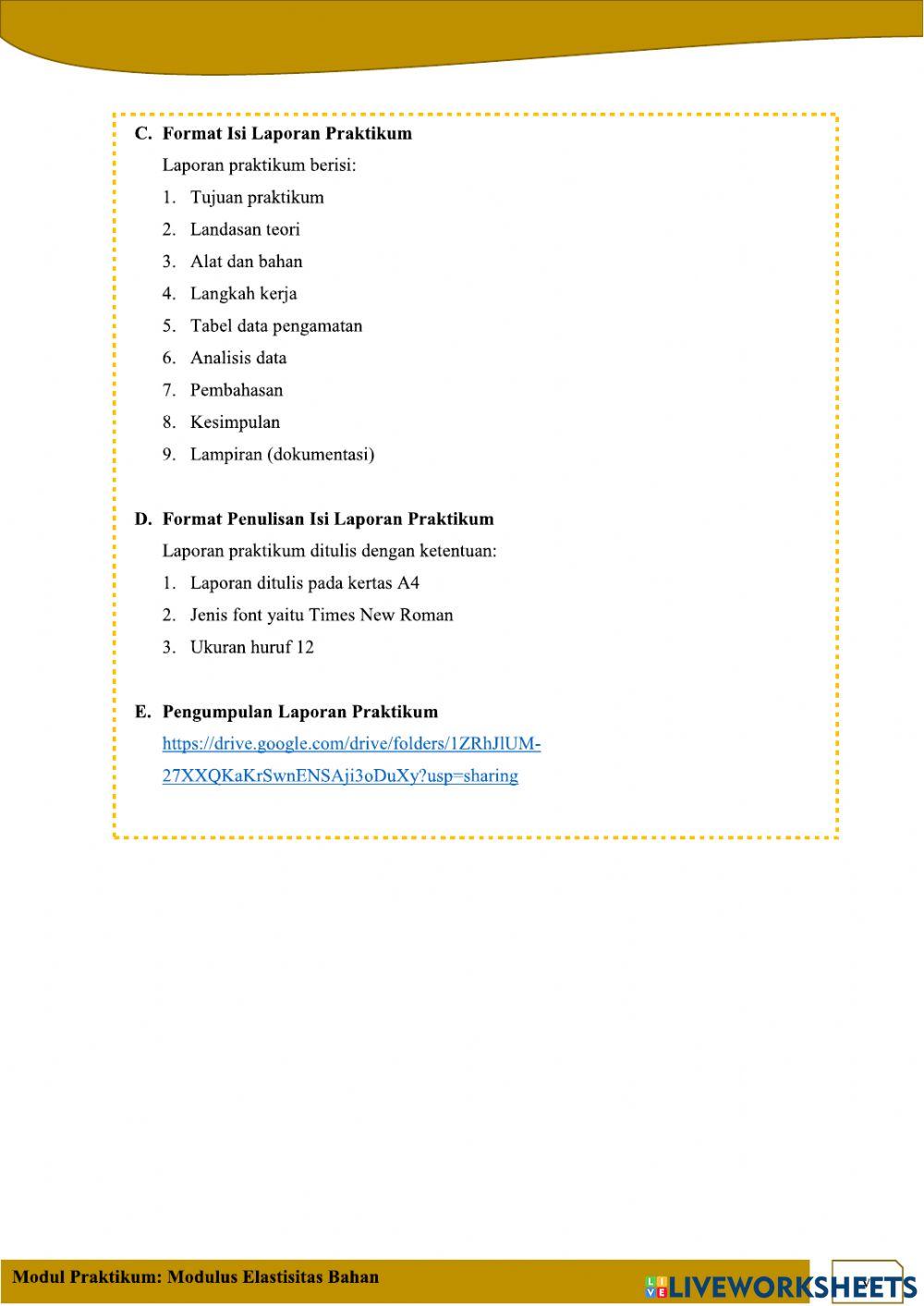 E-Modul Praktikum Modulus Elastisitas Bahan