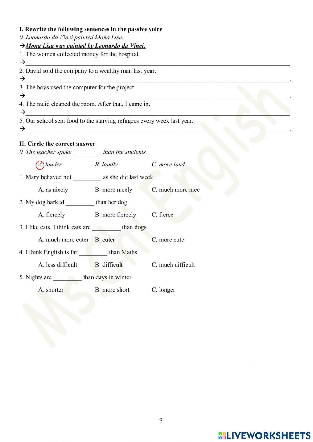 Viet Teacher - S7 - Week 13 - U4 - Grammar Revision