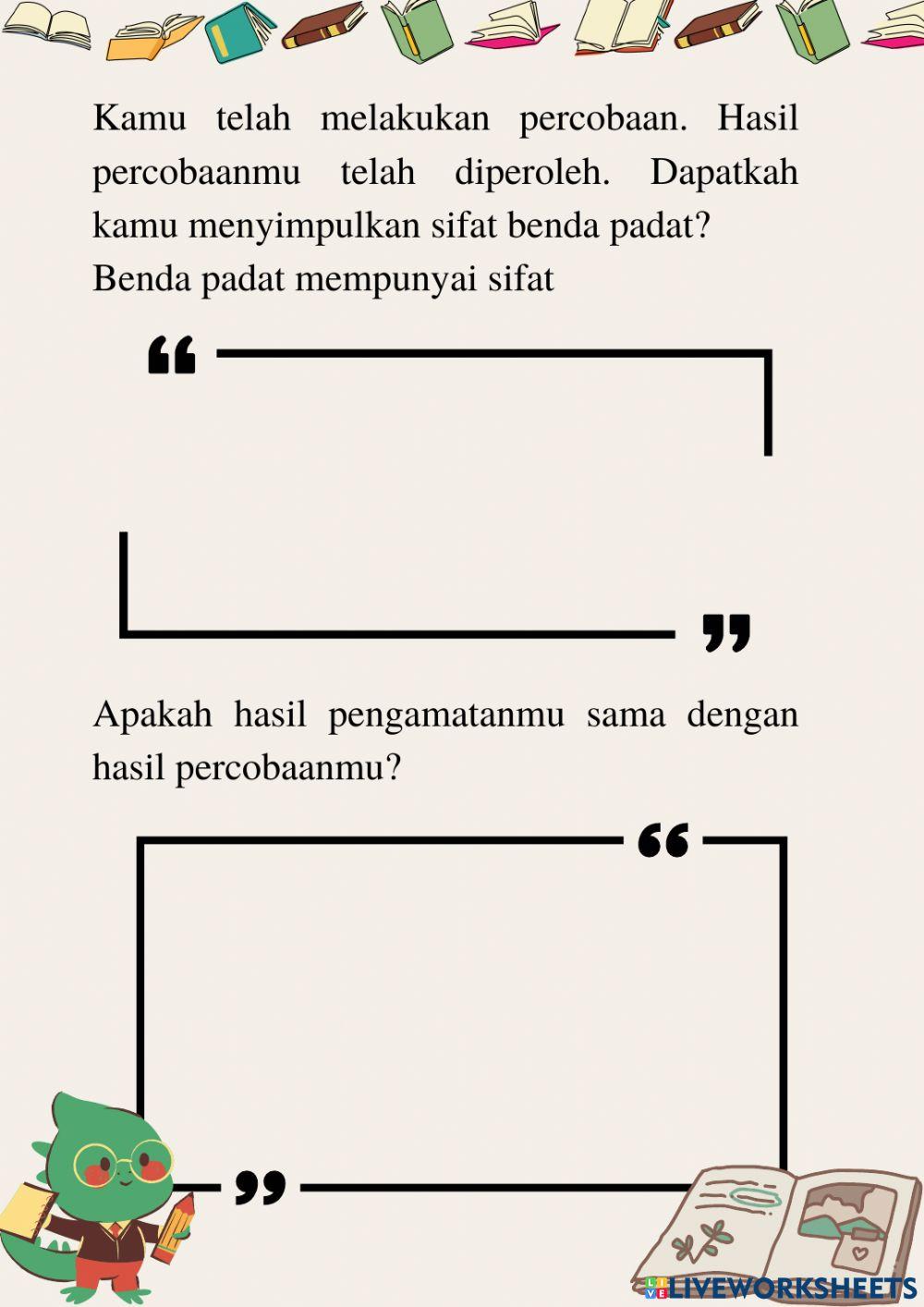 Lkpd bahasa indonesia sifat benda padat