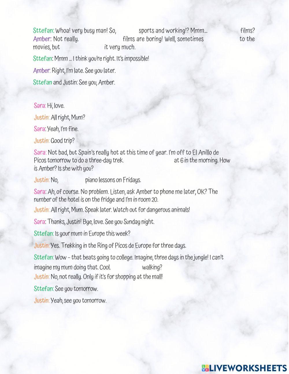 Present simple exercise