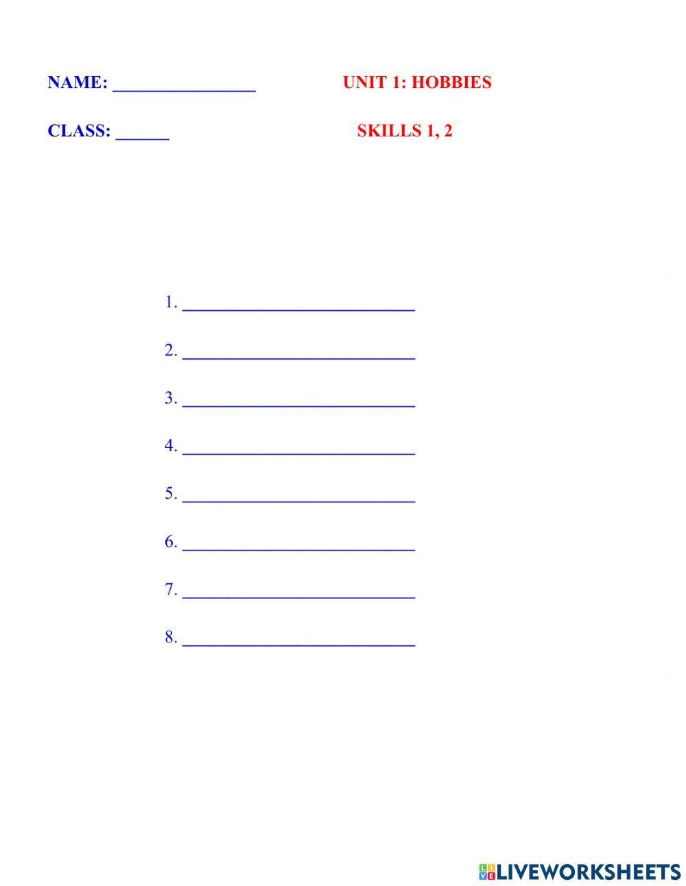 English 7 global unit 1 vocabulary skills 1,2