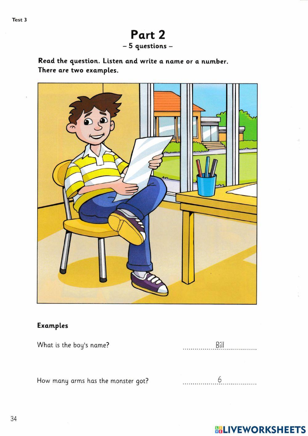 Starters 1 - Test 3 Listening