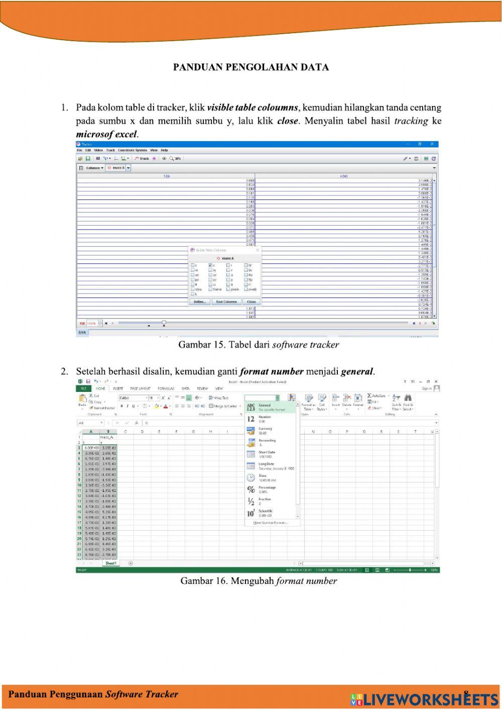Panduan pengolahan data worksheet | Live Worksheets
