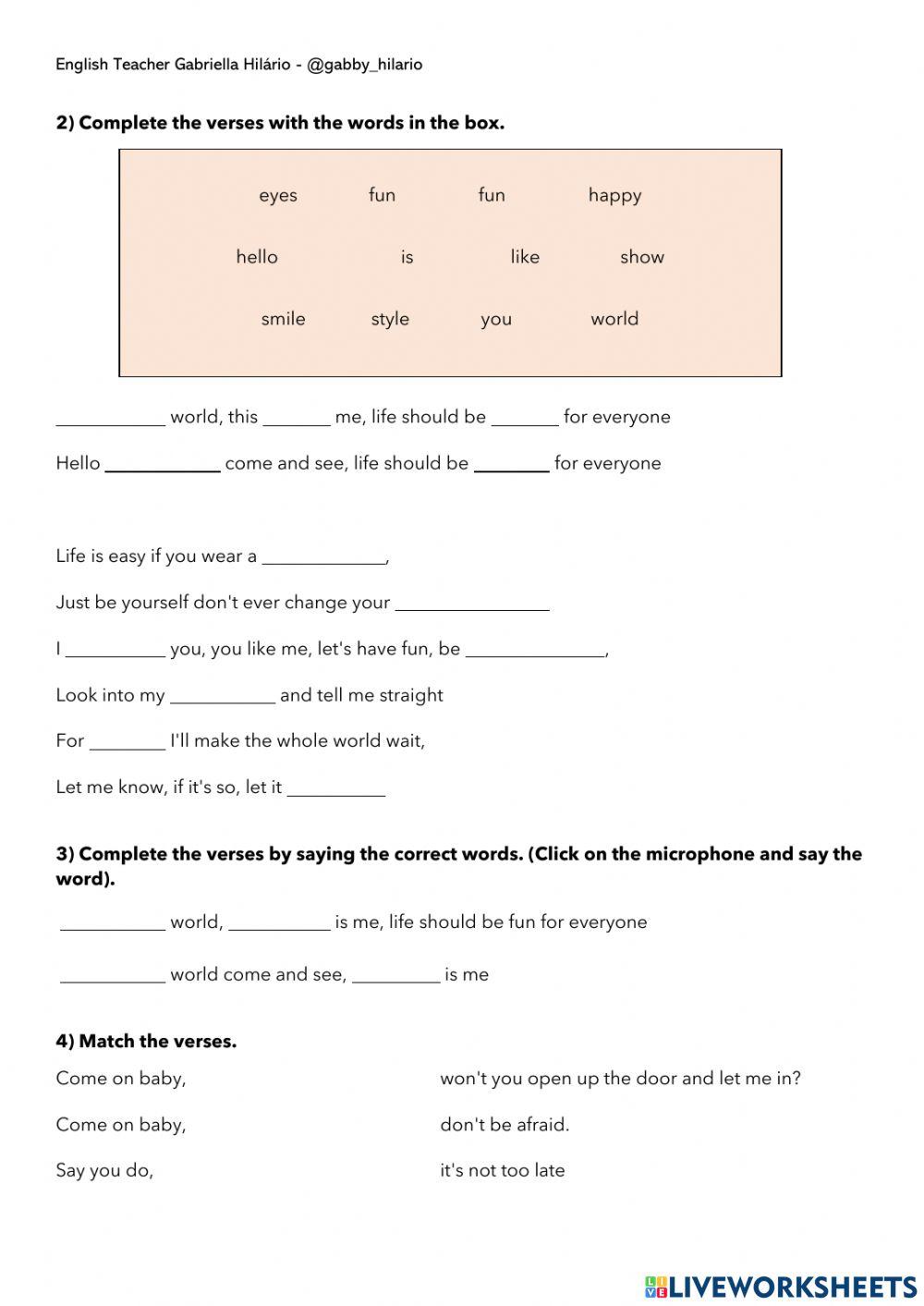 LISTENING –  BELLE PEREZ – Hello World