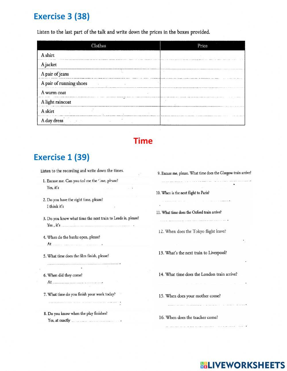 Listening to Money, Dates and Time