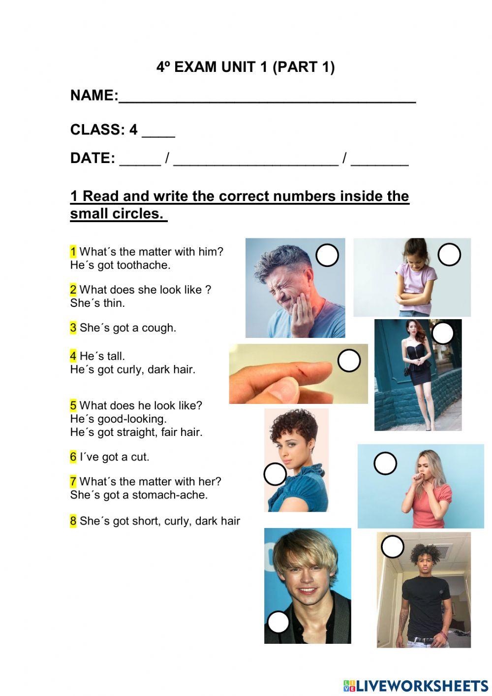 4º EXAM UNIT 1 (part 1)