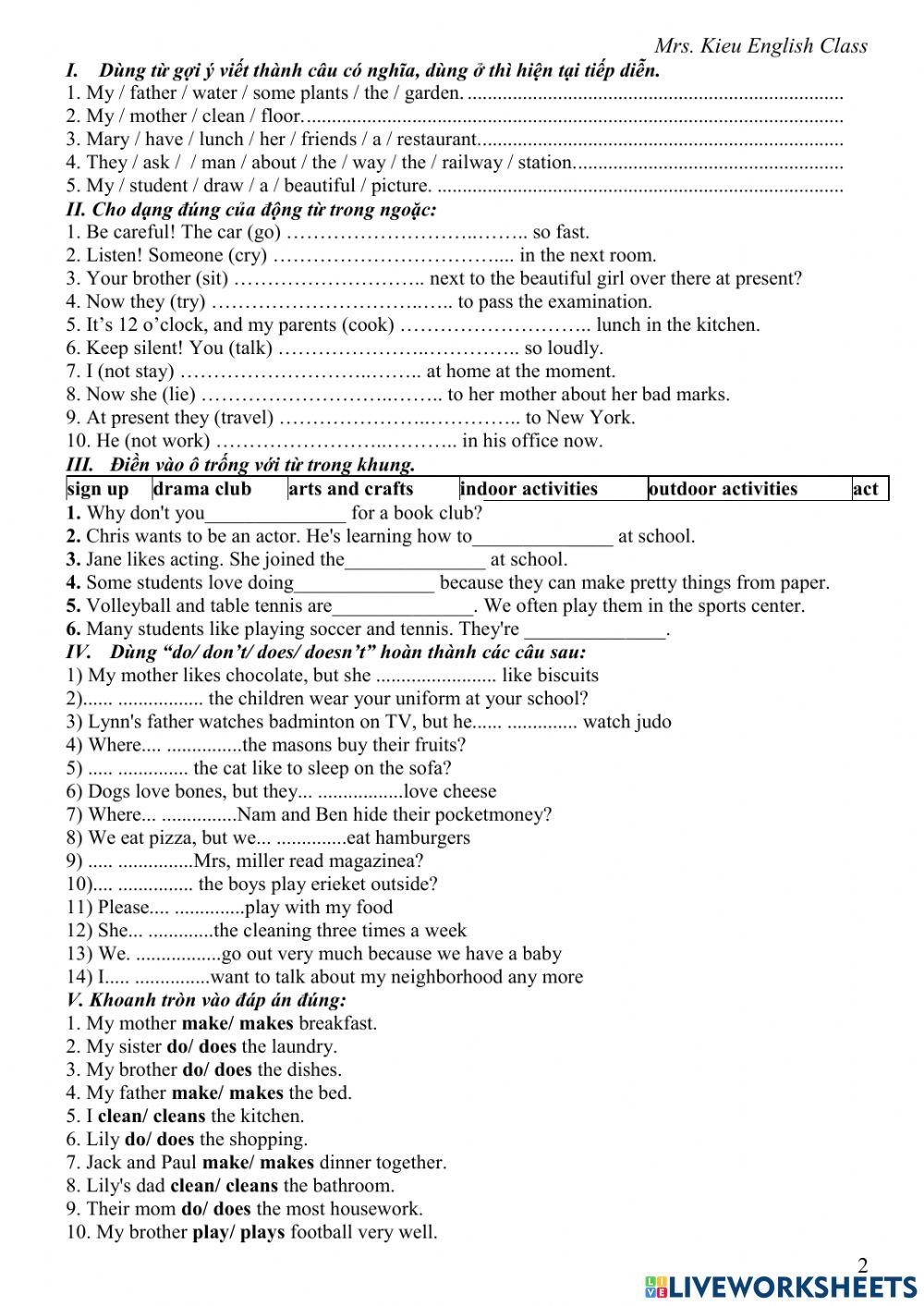 Ôn thi giữa  kì 1 tiếng anh 6 smart world