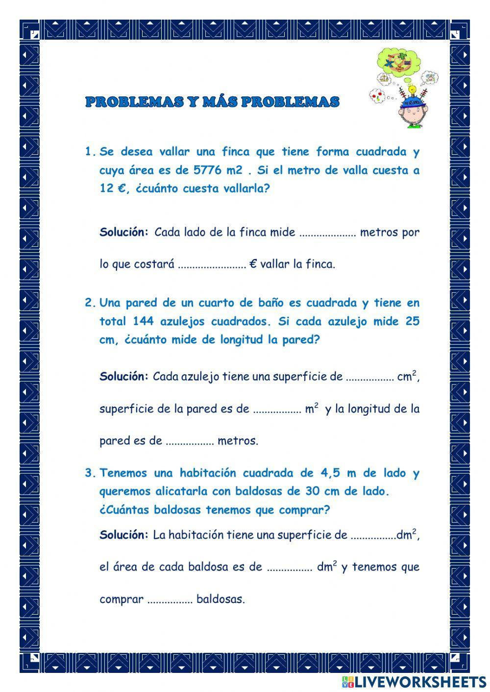 Problemas con raíces cuadradas Problemas con raíces cuadradas