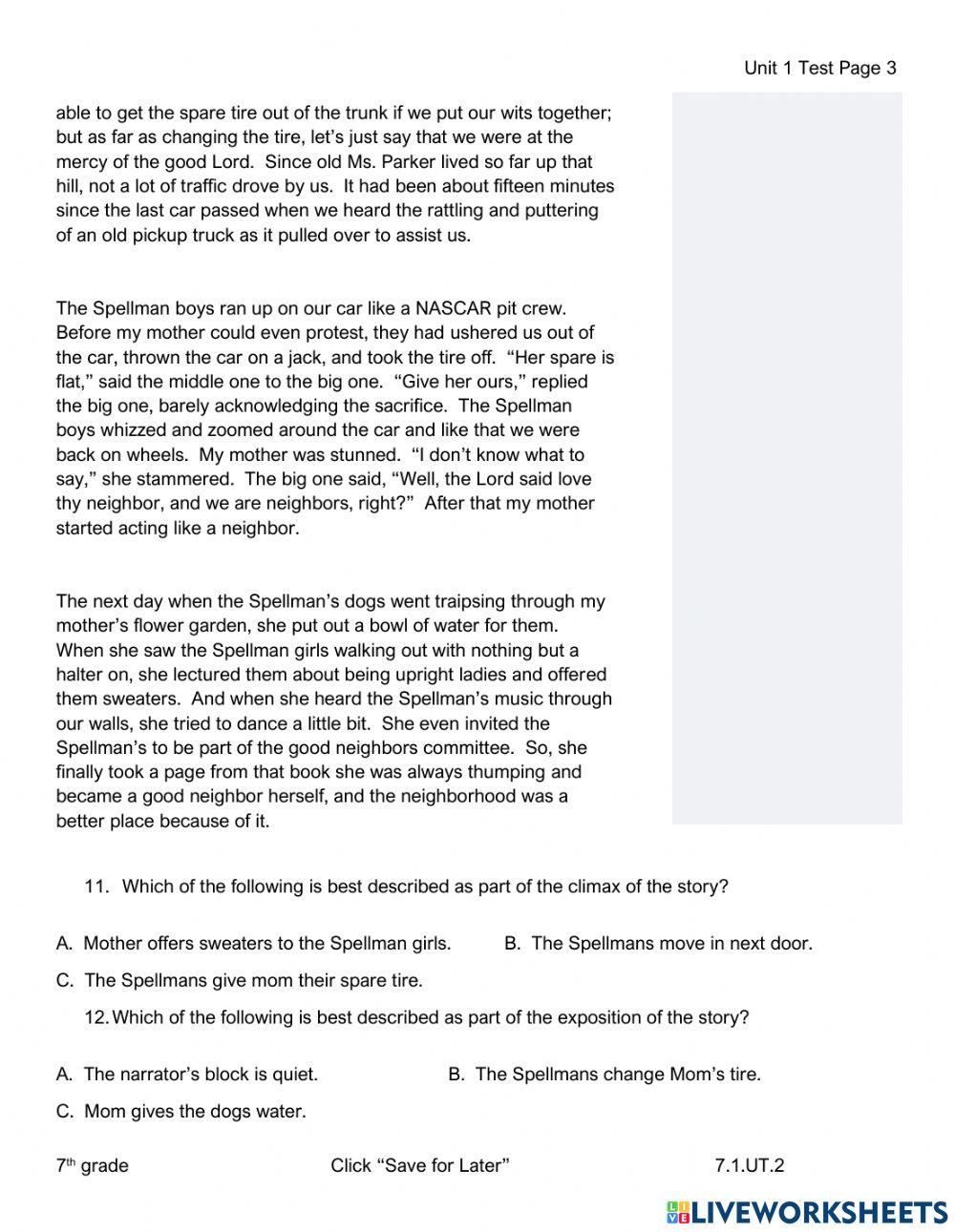 Unit 1 test Modified