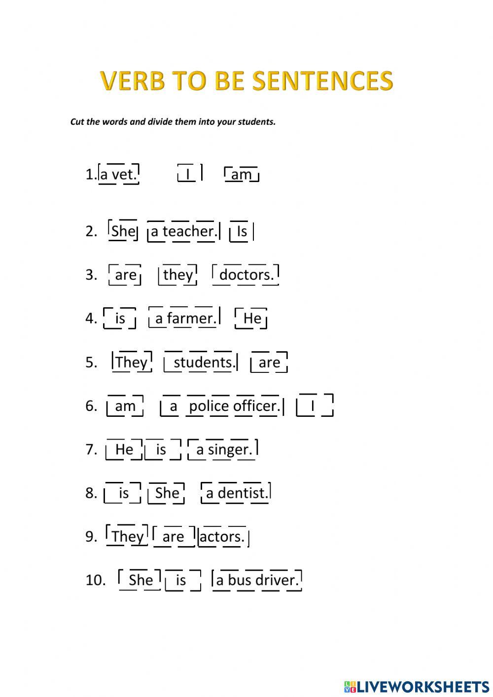 Verb to be and professions