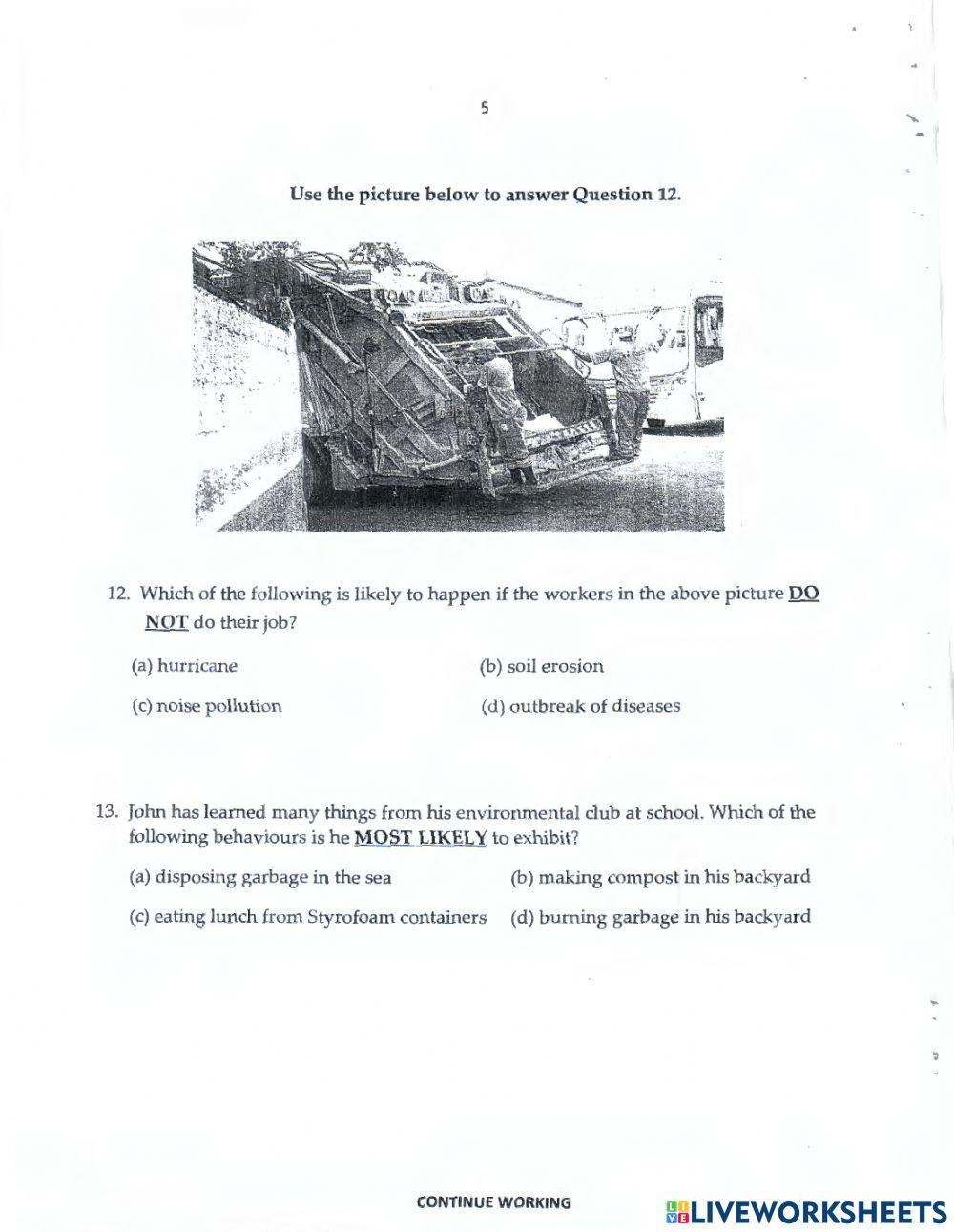 Science & Social Studies Past Paper