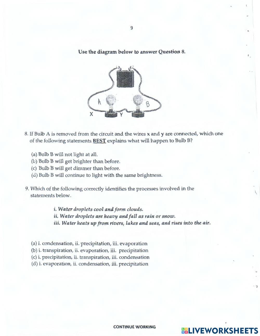 Science & Social Studies Past Paper