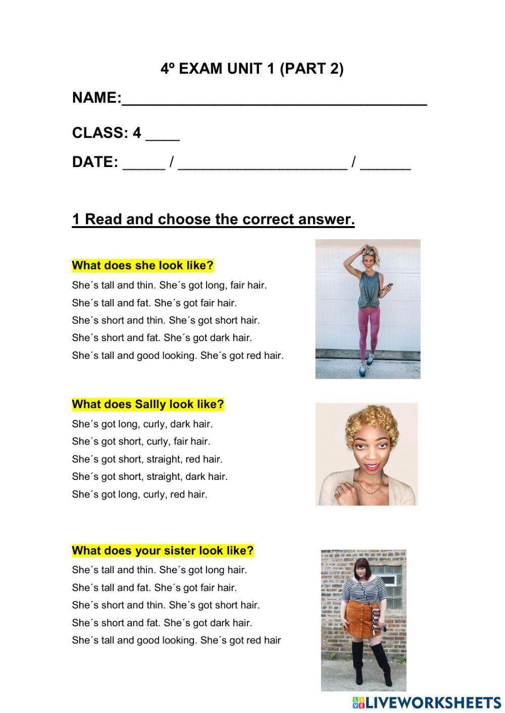 4º EXAM UNIT 1 (part 2)