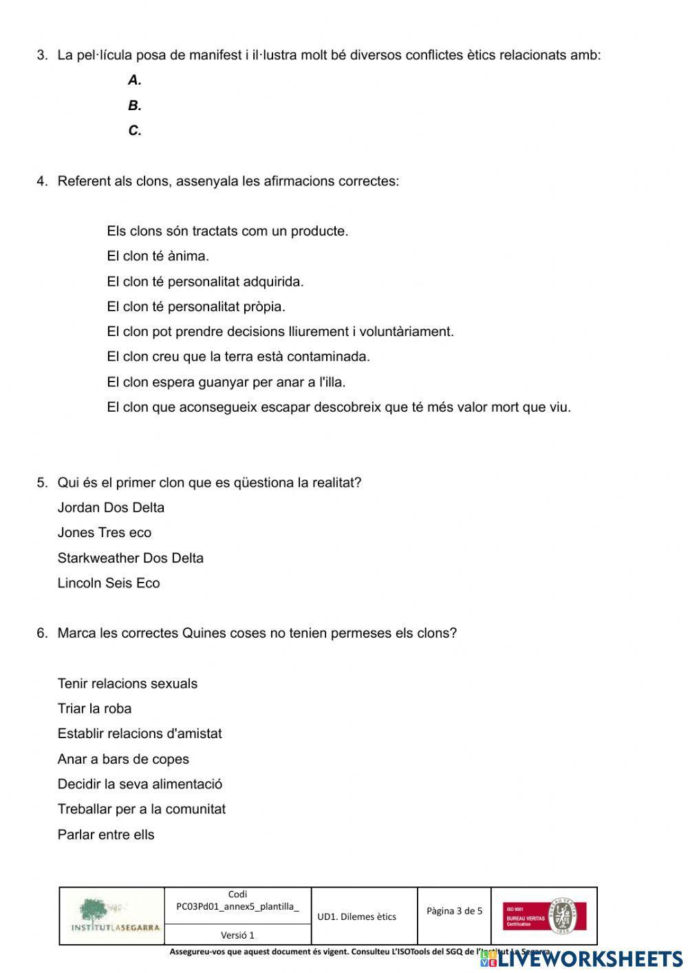 Reflexió Pel·lícula La Isla
