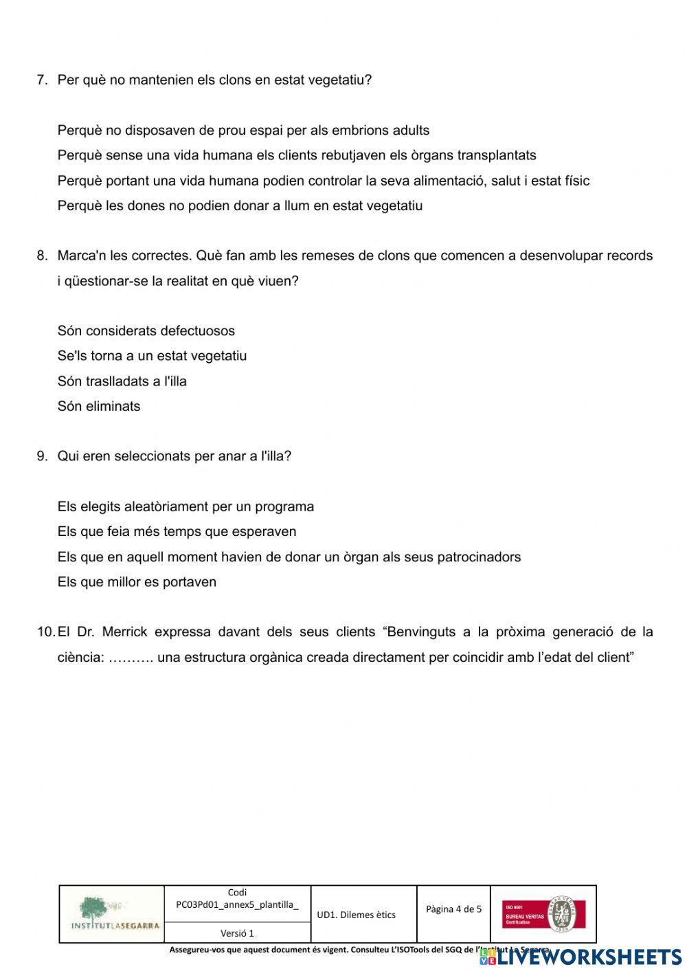 Reflexió Pel·lícula La Isla