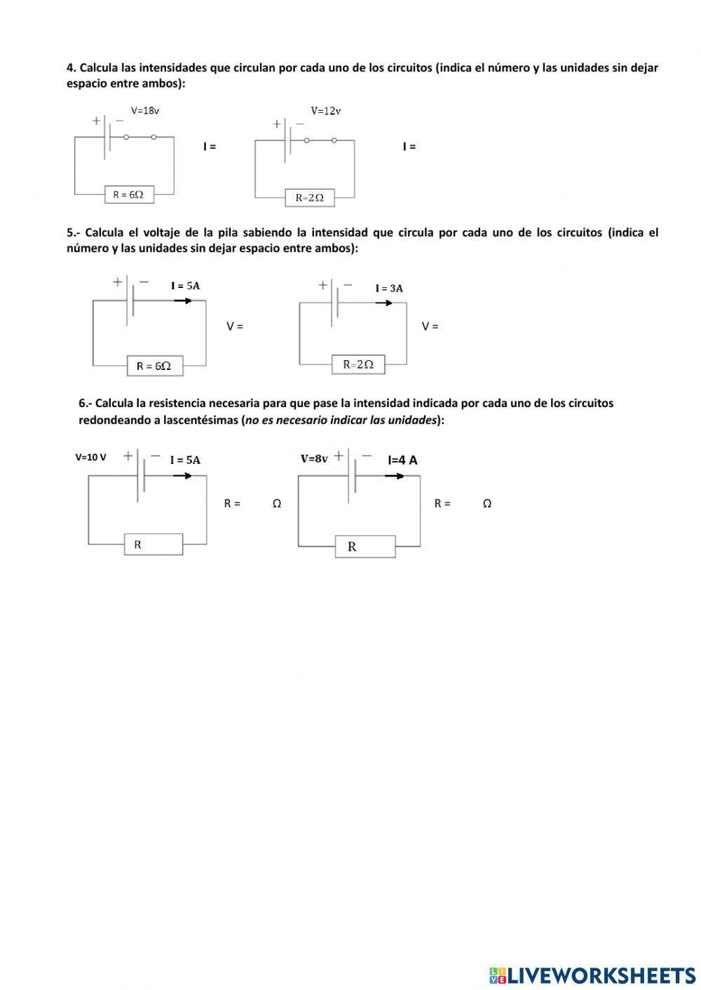 Circuitos eléctricos-Ley de ohm