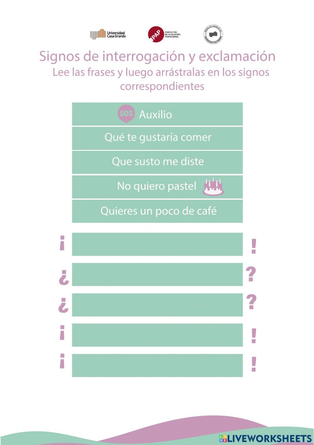 Signos de interrogación y exclamación