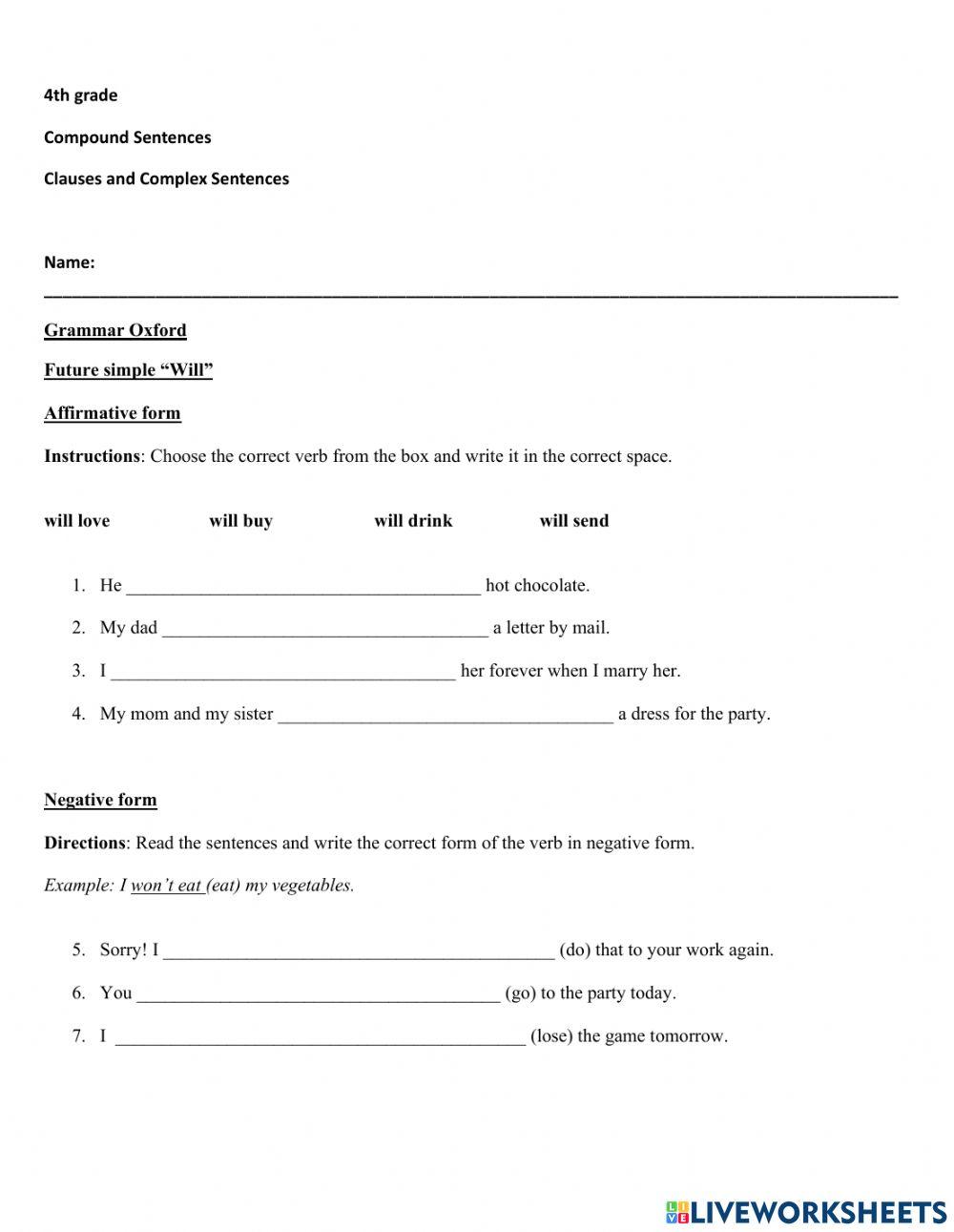 Future, Infinitives, Gerunds