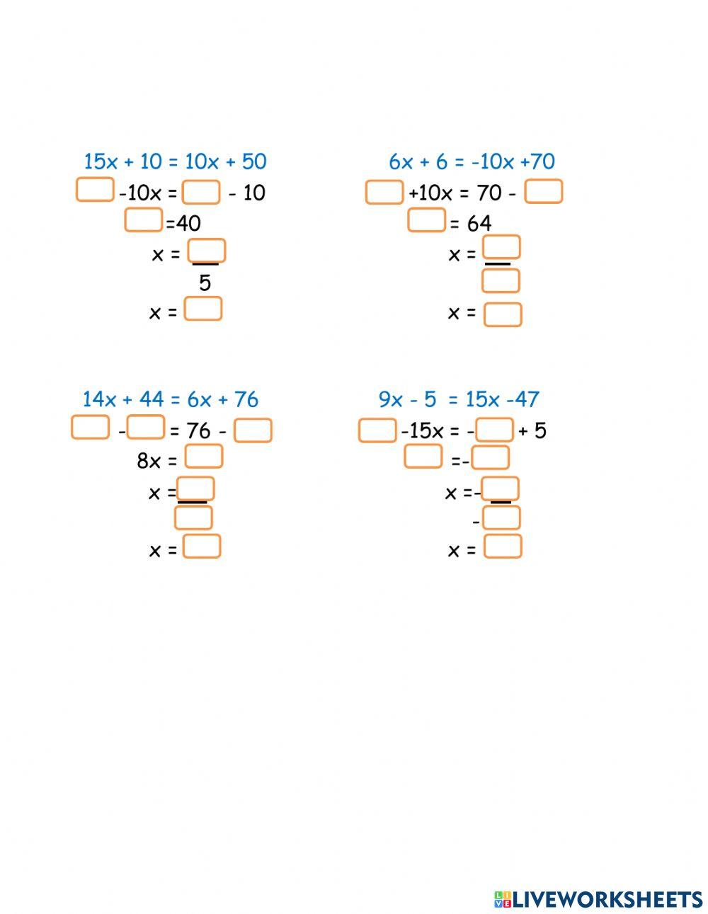 Ecuaciones de primer grado