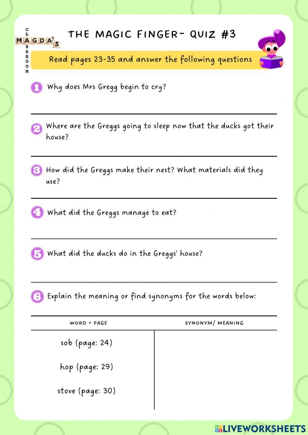 the-magic-finger-quiz-3-worksheet-live-worksheets