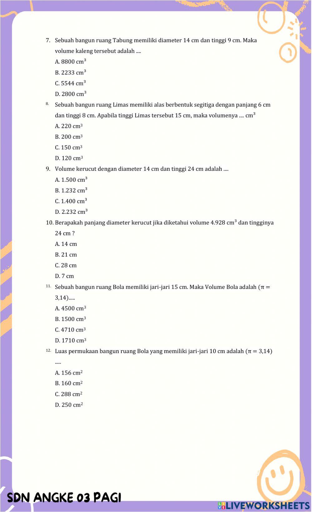 Ph matematika bangun ruang