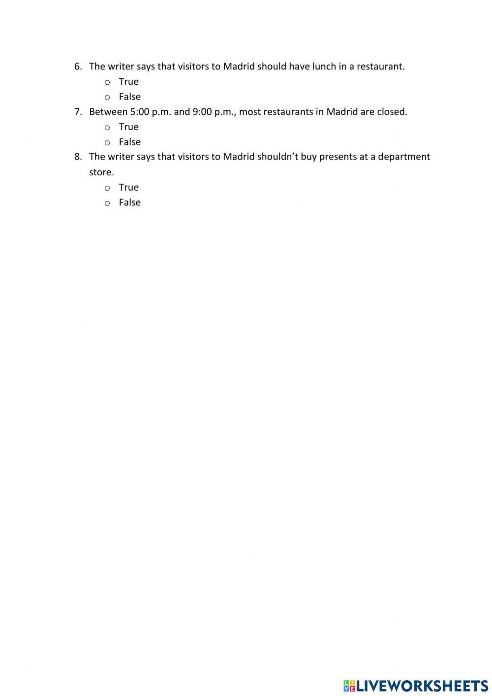 IE0, Unit 6, Reading and Writing, Exercise 3