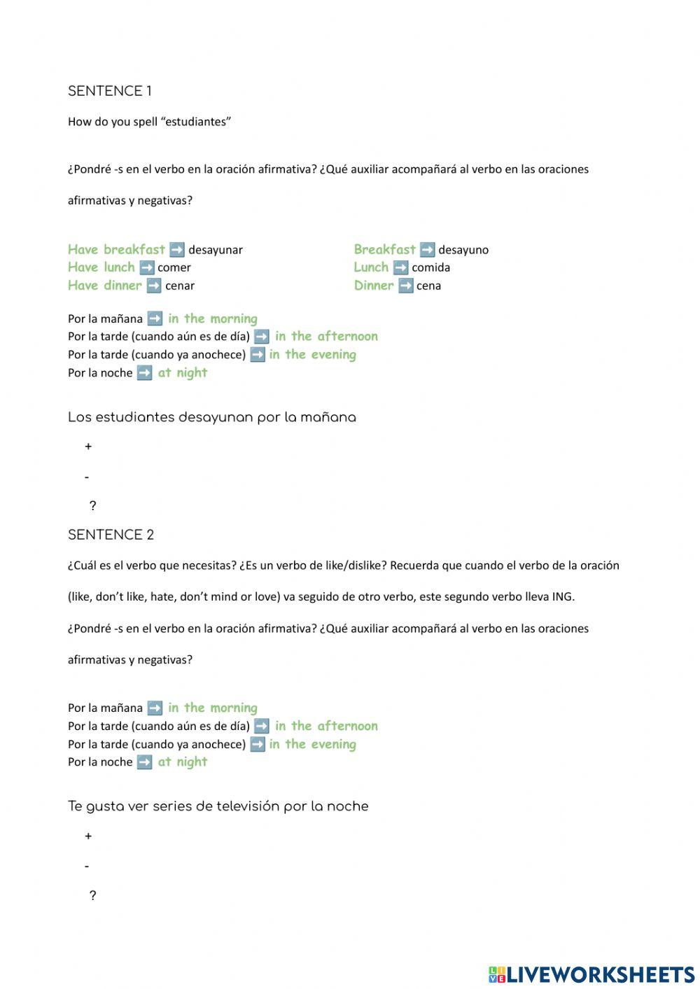 Revision present simple