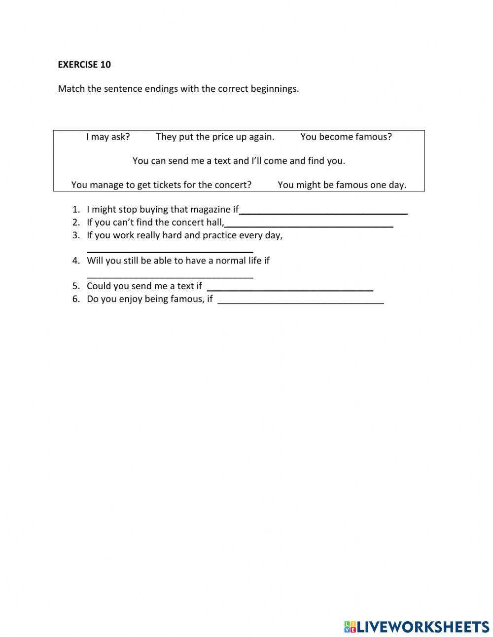 IE1, Unit 7, Vocab and Grammar, Exercise 10