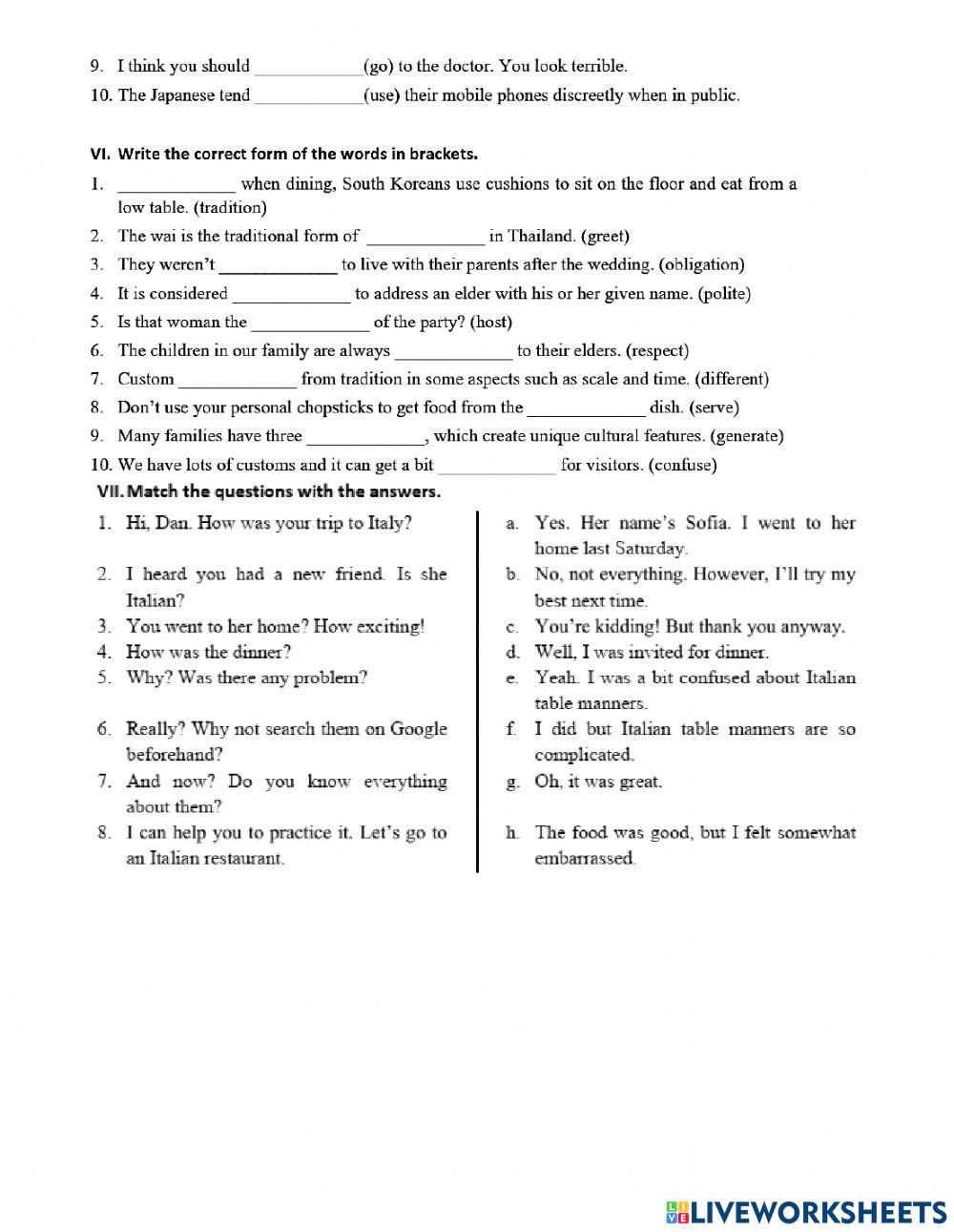 Lớp 8- test unit 4