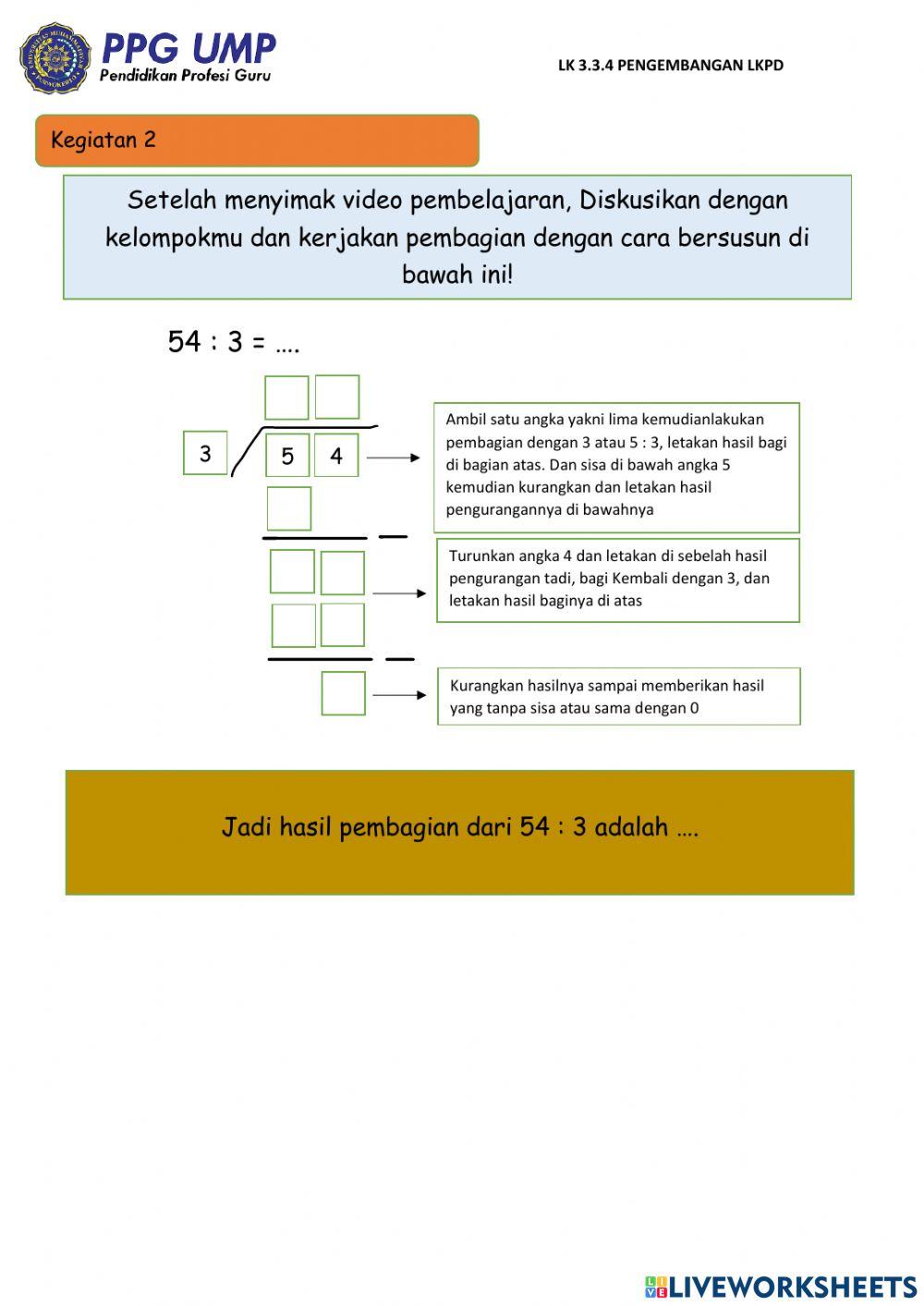 Operasi Hitung Pembagian