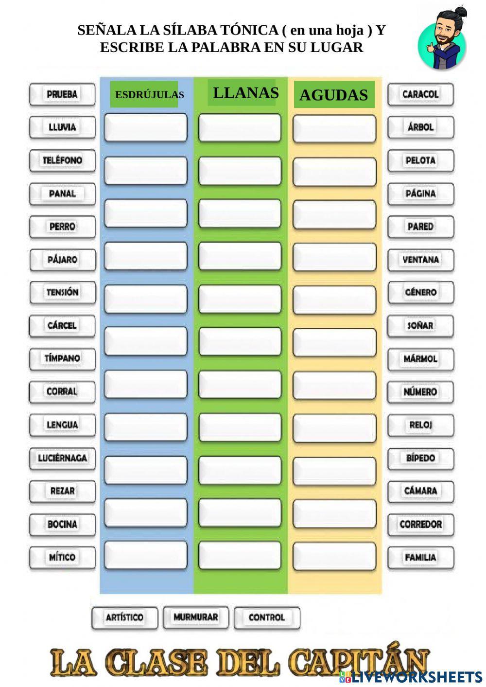 3º lengua unit 2 aguda llana esdrújula