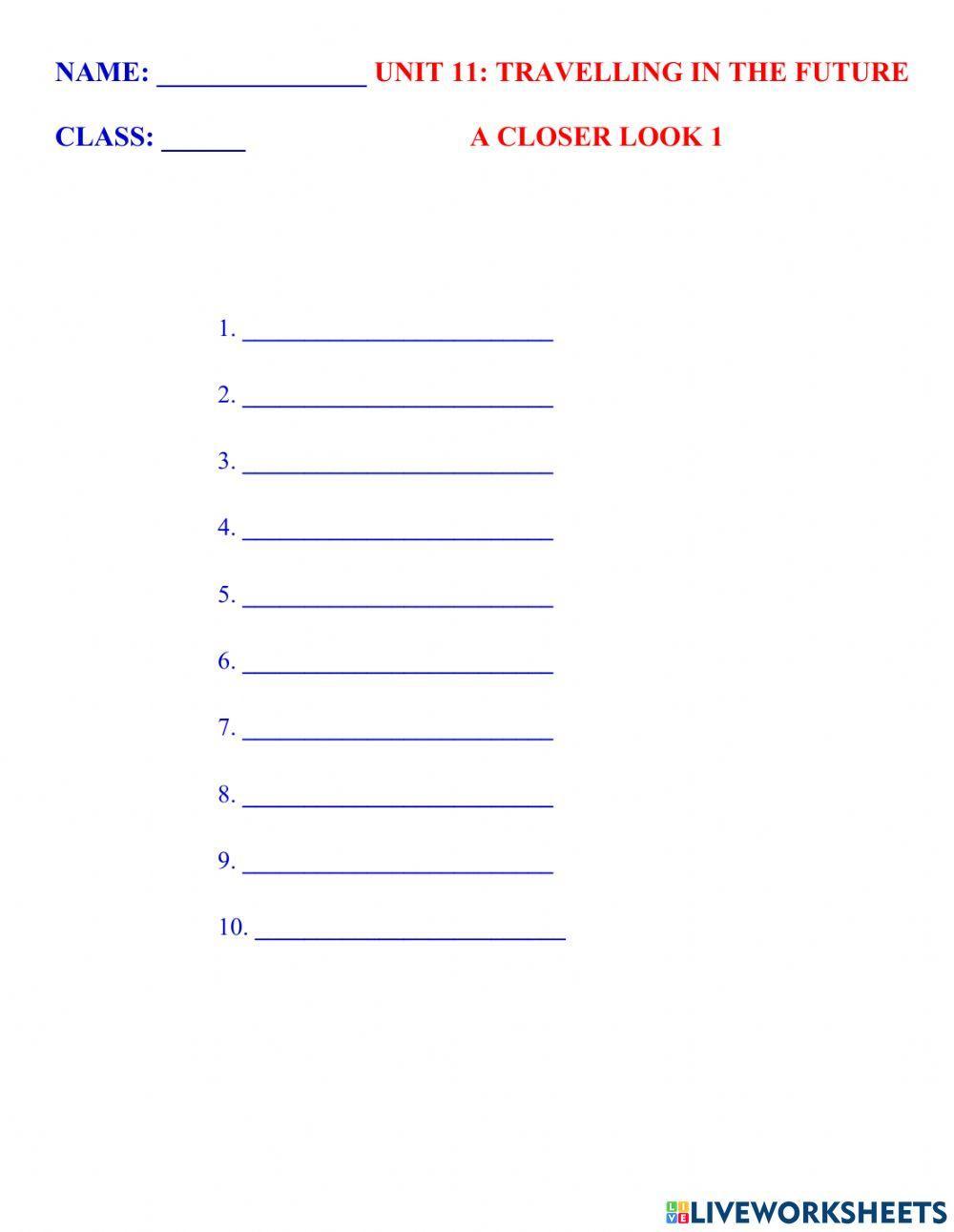 Engish 7 global unit 11 vocabuary a closer look 1