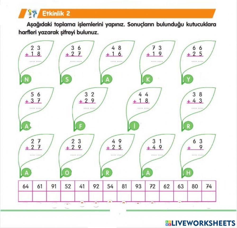 Toplayalım veee Şifreyi Bulalım