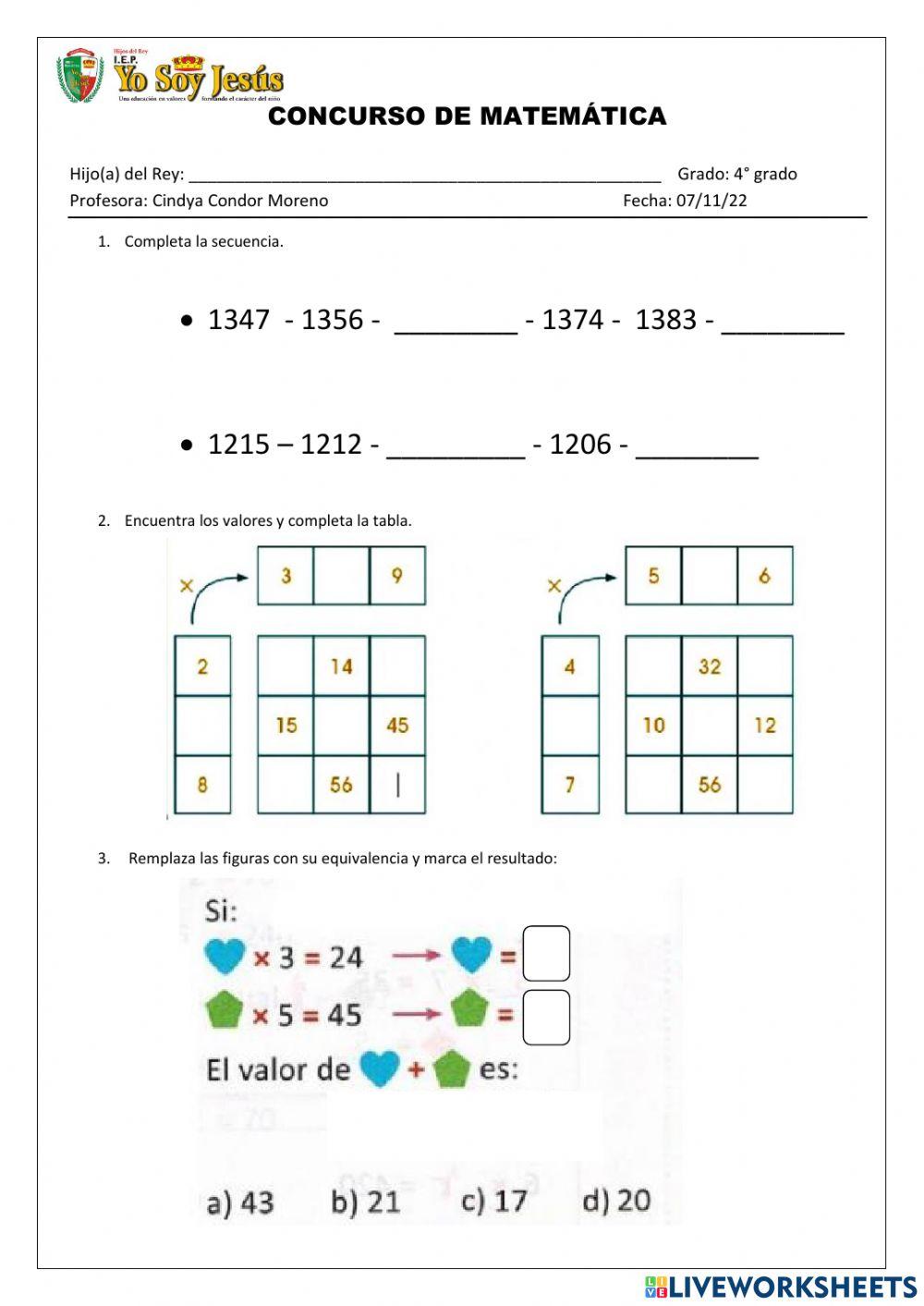 Concurso de matematica