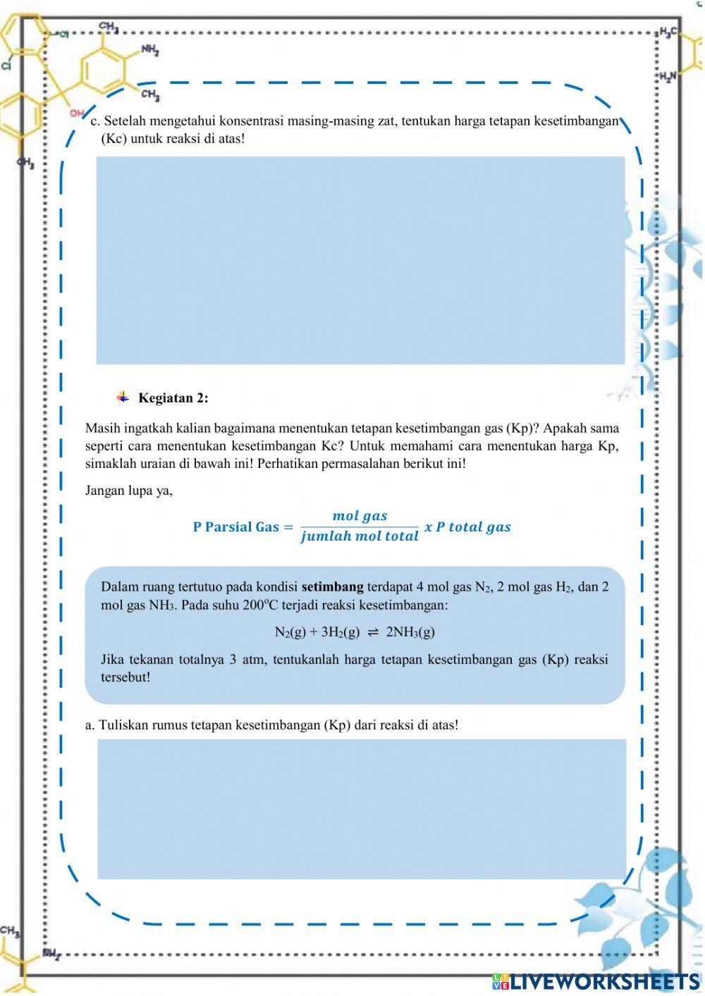 Tetapan Kesetimbangan Kimia