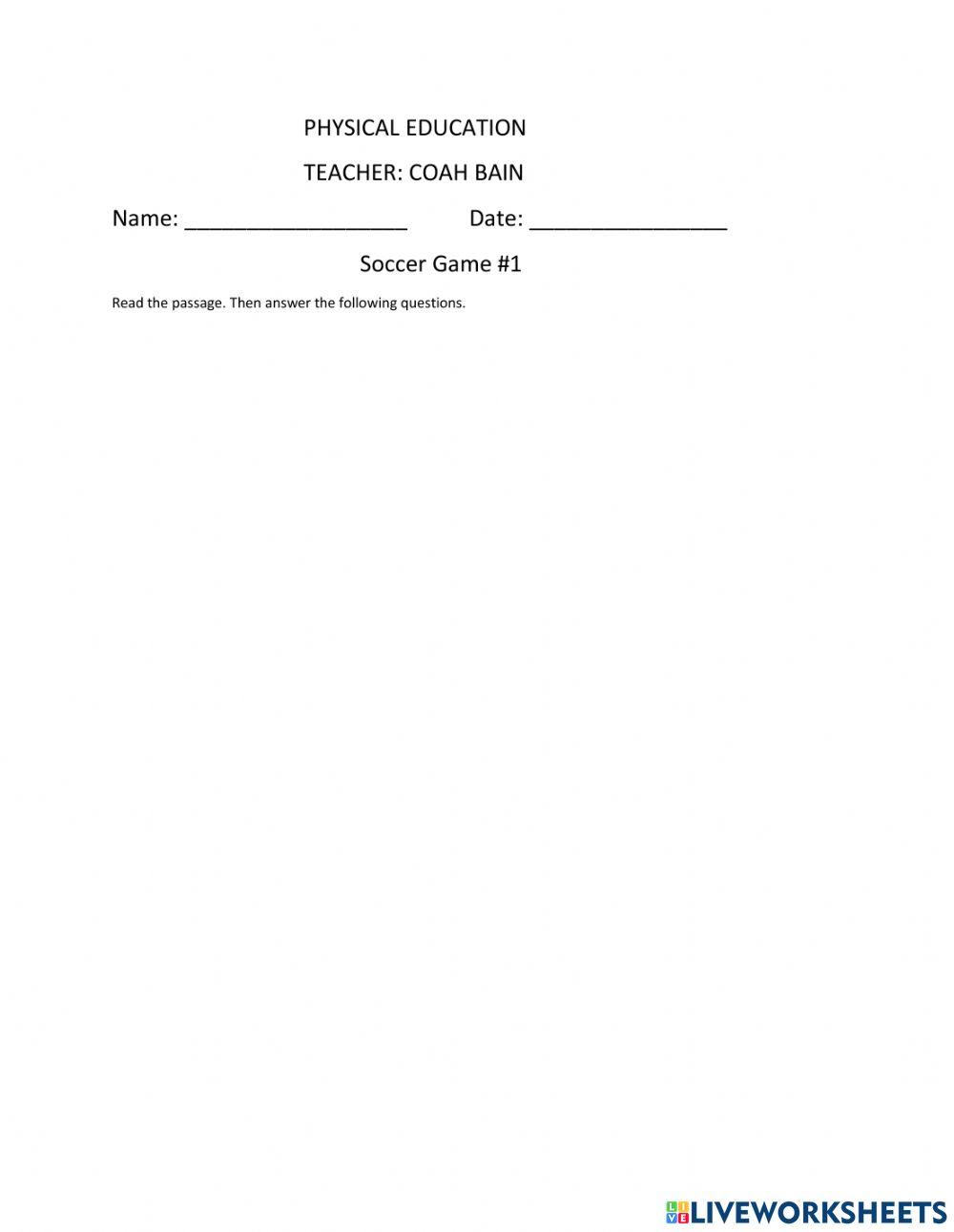 Physical Education Assignment: 1 