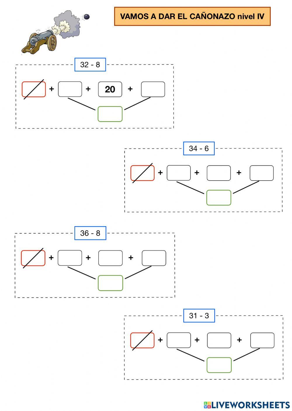 Restas con llevadas nivel IV