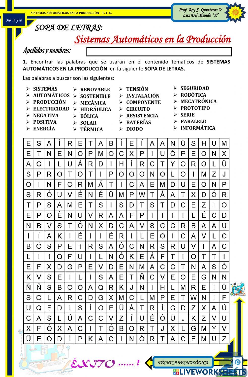 SISTEMAS AUTOMÁTICOS EN LA PRODUCCIÓN T.T.G.