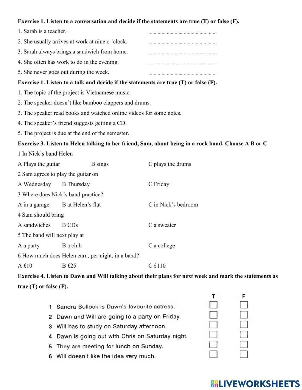 Listening Practice 1