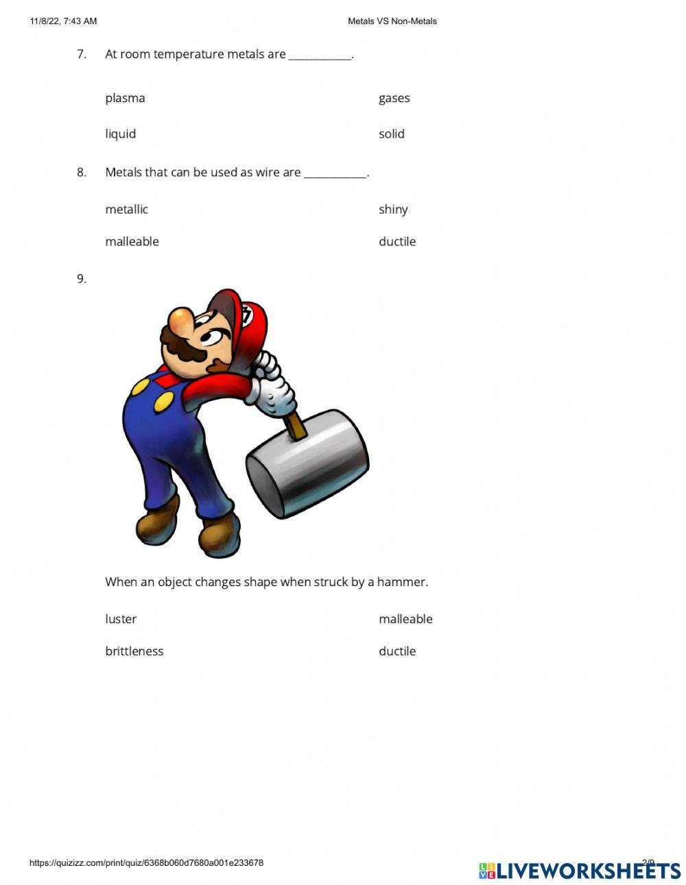 Metals VS Non-Metals