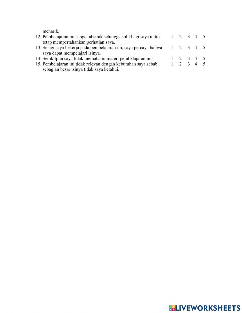 Angket motivasi belajar