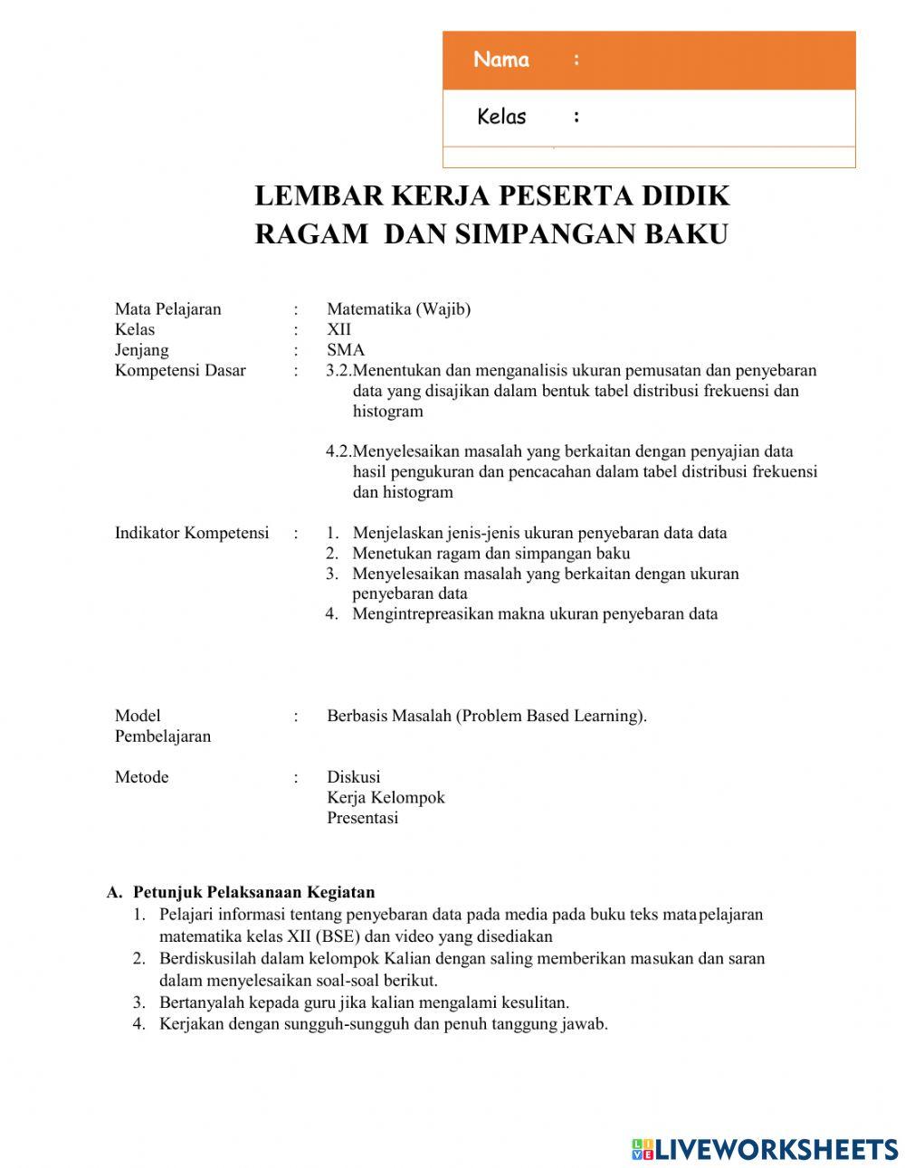 Ragam dan simpangan baku